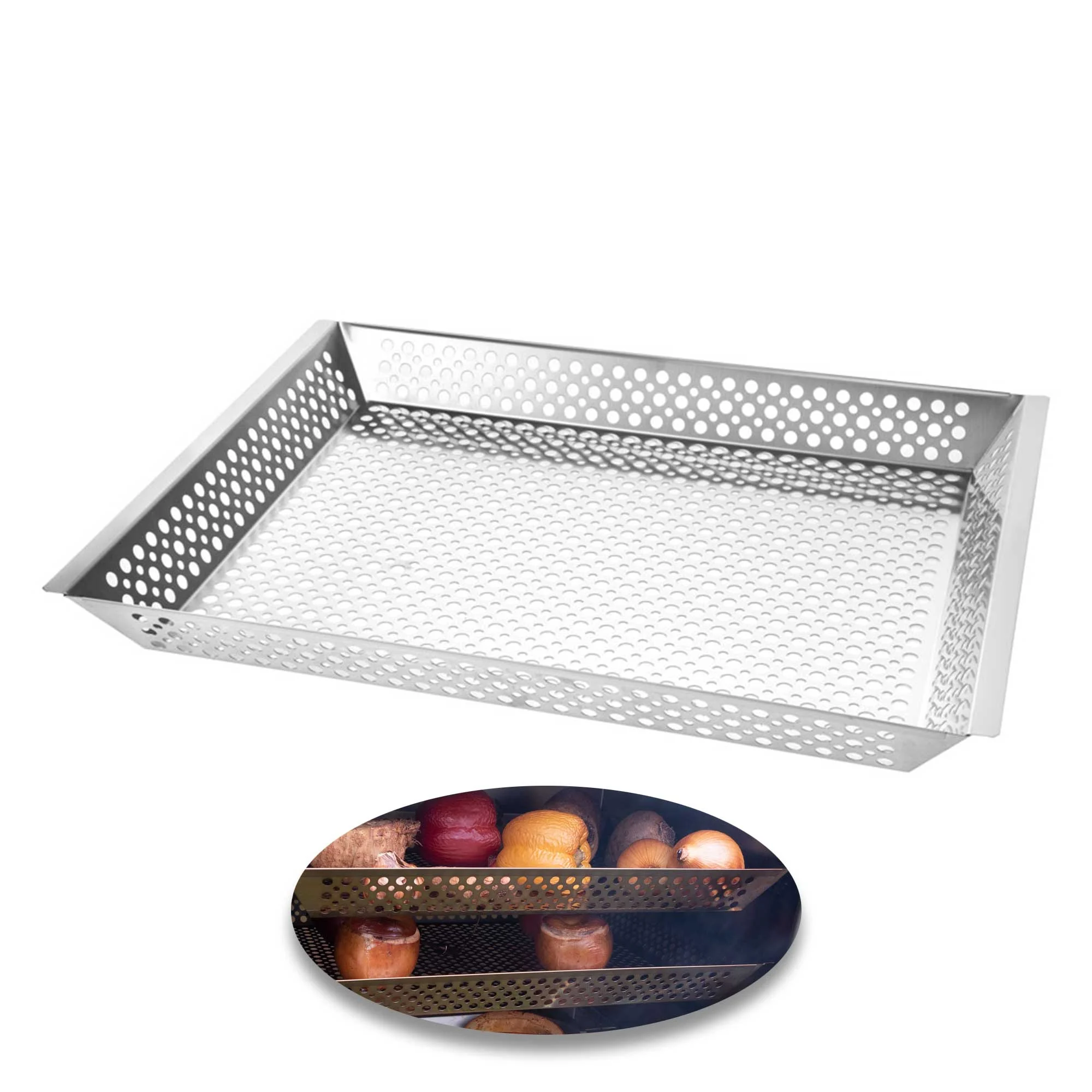 Perforated Tray for small smoker 70 (39x28x4,5cm) - Image 1