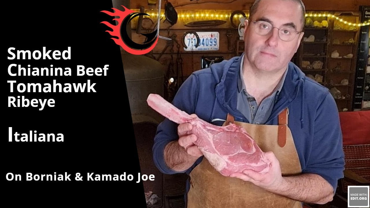Smoked Chianina Beef Tomahawk Ribeye On Borniak & Kamado Joe