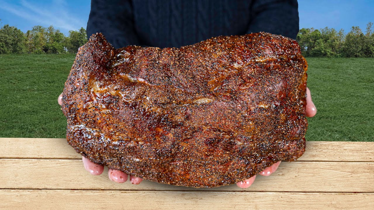 I smoked Pork Neck with the 4-2-10 Brisket Method on my Barbecue and this is the result