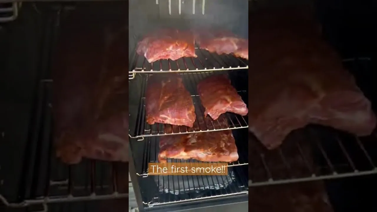 Barbeque ribs on the new smoker!! A diy use for wood scraps!