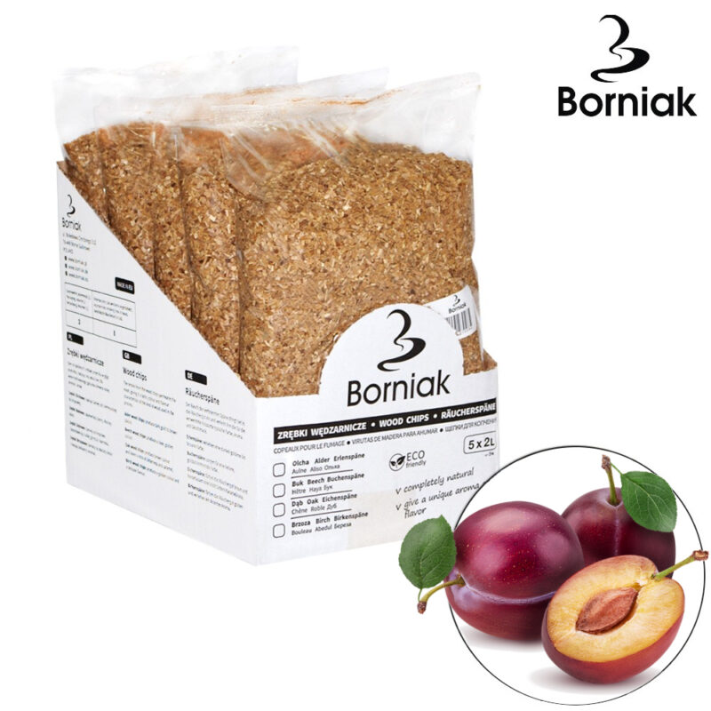 Plum Smoking Wood Chips Sliwa 5 packs plus 1 FREE 12 litres ( 6 packs) Nowa Dostawa Borniak Smokers UK and Food Smoking Accessories