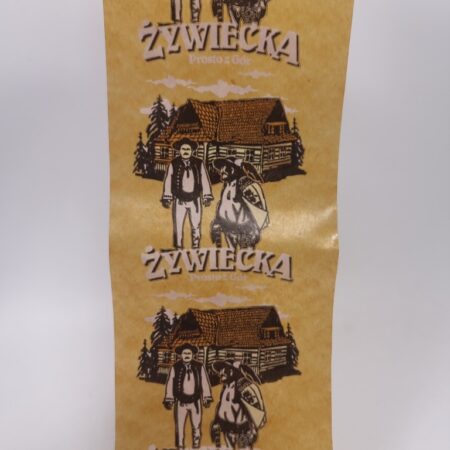Osłonka białkowa wędliniarska o średnicy 6.5 cm z nadrukiem Żywiecka - 1 metr