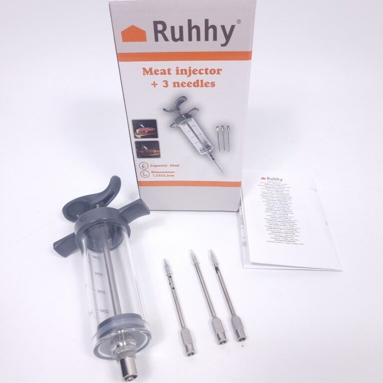 Meat Syringe for brine injections with 3 needles 50ML Accessories Borniak Smokers UK and Food Smoking Accessories