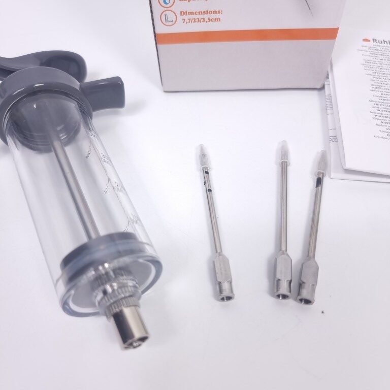 Meat Syringe for brine injections with 3 needles 50ML Accessories Borniak Smokers UK and Food Smoking Accessories