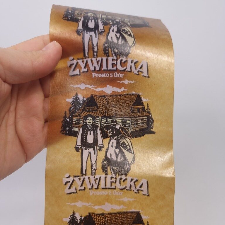 Osłonka białkowa wędliniarska o średnicy 6.5 cm z nadrukiem Żywiecka – 1 metr Accessories Borniak Smokers UK and Food Smoking Accessories