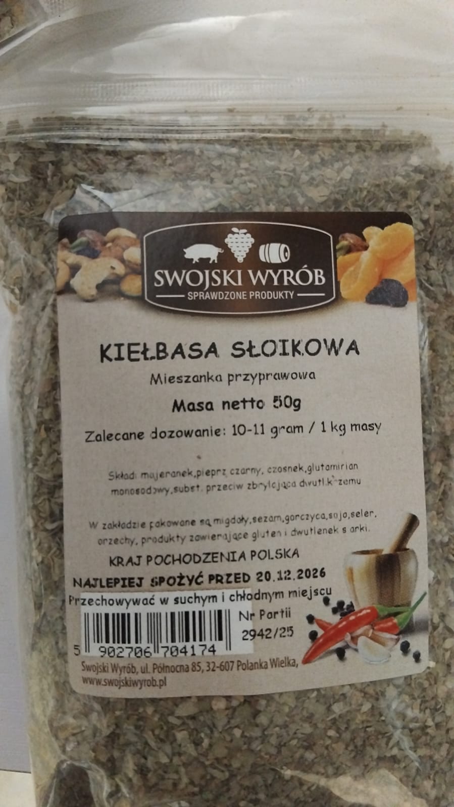 Przyprawa do kiełbasy słoikowej 50g e8386d80cbd69b03fca901e5e2b3713d